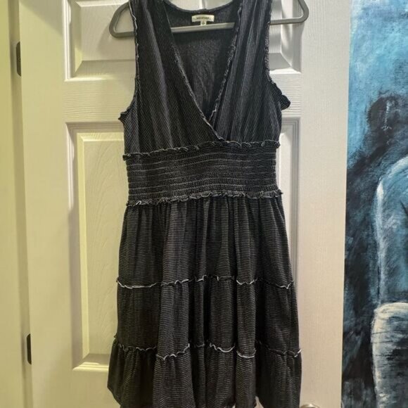 Max Studio Dresses & Skirts - Elegant Navy Blue Striped Womens Dress